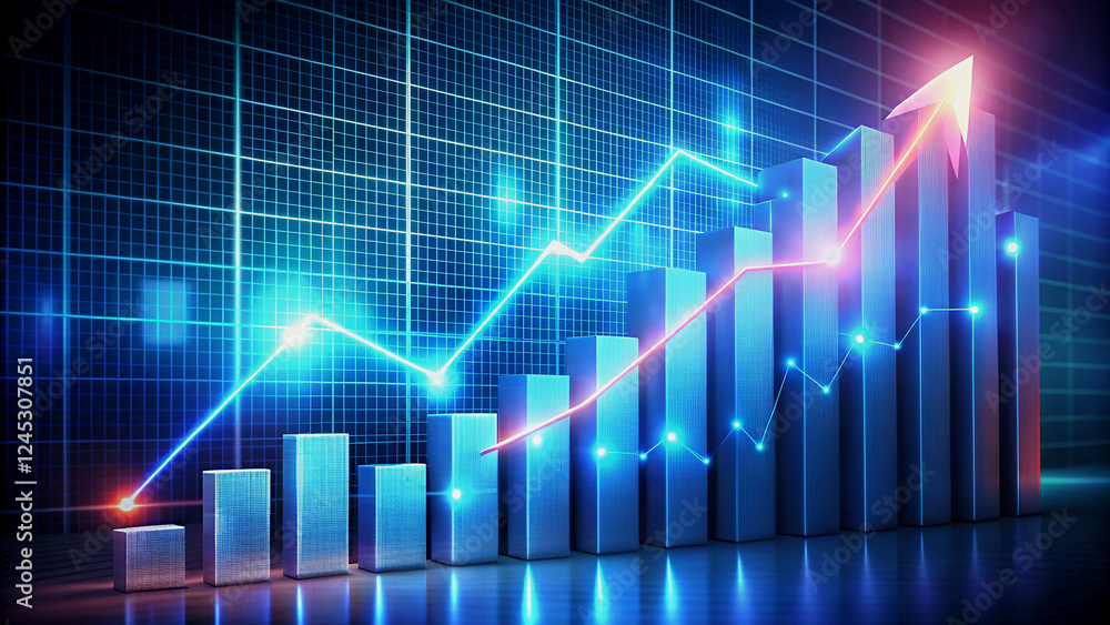 Poster dynamic chart displaying growth and success