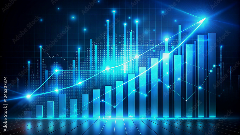 Poster dynamic chart displaying growth and success