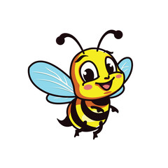 Cute Bee Flying Cartoon Vector Icon Illustration. Animal Nature Icon Concept Isolated Premium Vector
