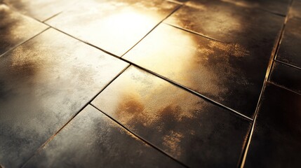 A 3D metallic surface, brushed metal textures with realistic reflections.