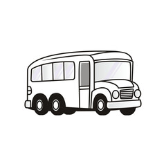 Bus Cartoon Icon Illustration.