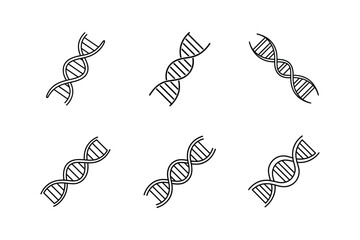 dna helix line art vector illustration
