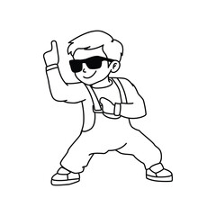 Cute Cool Boy Dabbing Pose