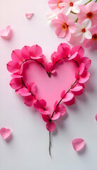Obraz premium pink rose and heart