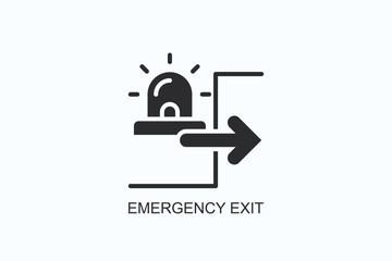 Emergency Exit Icon Or Logo Isolated Illustration