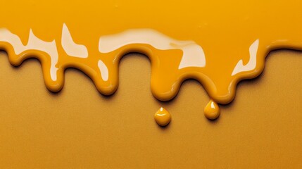 Flowing Amber: A captivating image of viscous, glossy, amber liquid gracefully dripping and flowing. Evokes a sense of fluidity, texture, and artistry.