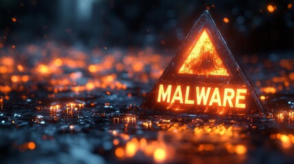 Cybersecurity Threat Symbol in a Digital Environment. Generative AI