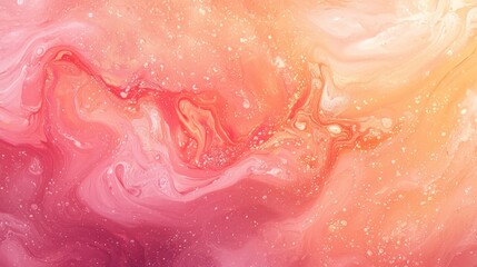 Obraz premium Abstract Pink and Orange Acrylic Pour Painting
