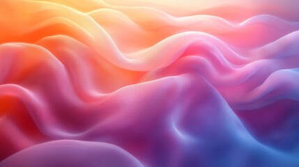 Obraz premium Soft Flowing Abstract Fabric in Gradient Colors of Orange and Pink. Generative AI