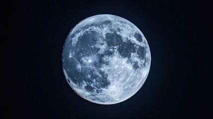 Majestic Full Moon in the Night Sky