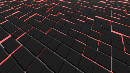 Fototapeta premium 3D black and red cubes background