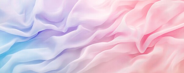 Obraz premium Pastel colored fabric with soft wavy texture in blue, purple, and pink