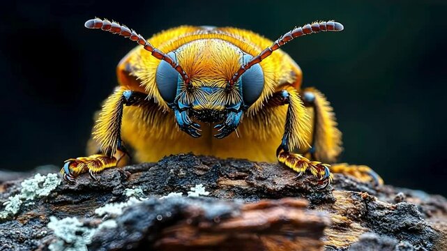Close-Up of a Western Pine Beetle on Tree Bark