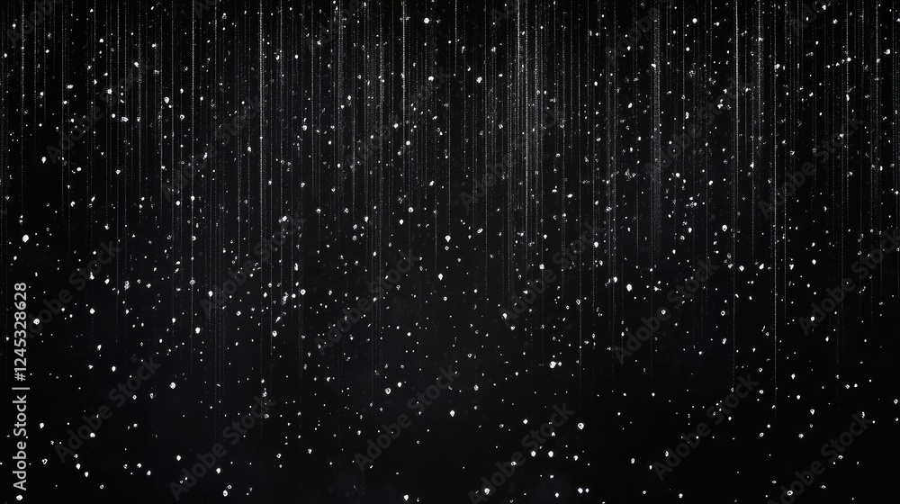 Poster elegant rain patterns over a deep black canvas