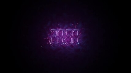 Calendar 2050   neon glowing text icon animation. abstract glowing neon text icon 2050 on black background.4k video 
