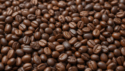 Fototapeta premium coffee beans background. Seamless pattern with various degree of roasting level coffee beans. Coffee bean illustration wallpaper