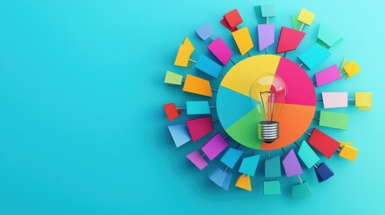 A colorful wheel of campaign ideas in a digital brainstorming session.