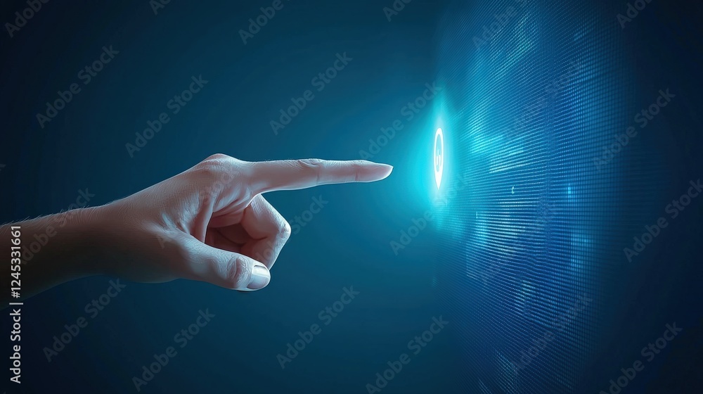 Poster a conceptual image of a user clicking on a targeted ad.