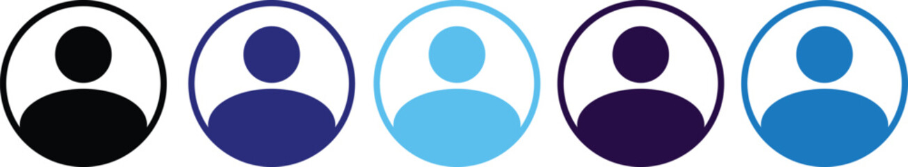 User profile, person icon Suitable for social media man, women profiles, in flat set screensavers depicting male, female face silhouettes vector apps website isolated in transparent background