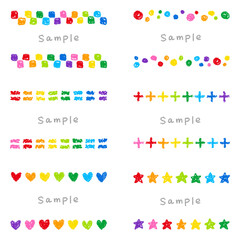 手描きのクレヨン素材　いろいろなフレームセット