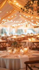 elegant wedding reception under twinkling lights 