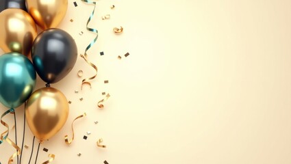 Elegant Balloons and Confetti Celebration