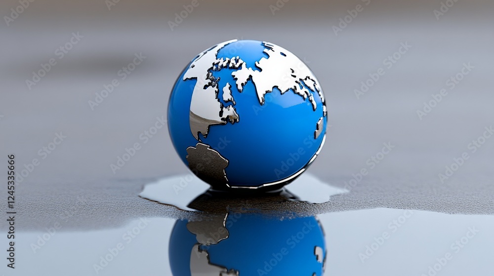 Poster global crisis: a visually striking image of earth, symbolizing the fragility of our planet, is subtl