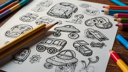 Naklejka premium school supplies on a white background