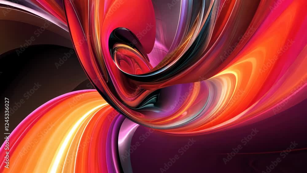 Aufkleber dynamic abstract swirls in vibrant motion unfolding over time