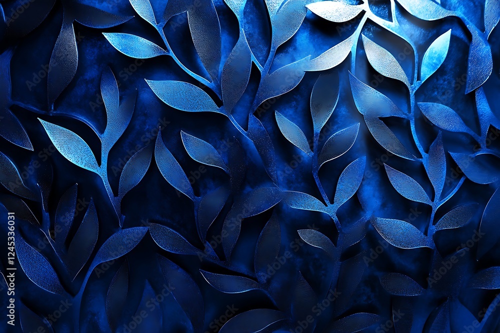 Poster blue abstract background with bokeh defocused lights. close up.