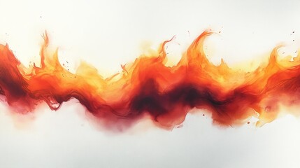 Vibrant Watercolor Flames Dancing on a White Background. Generative AI