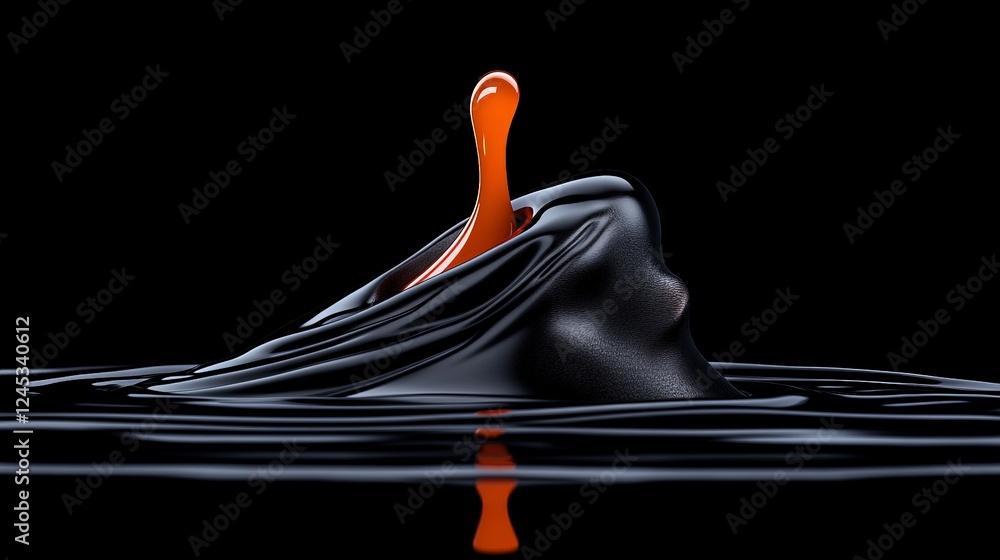 Poster artistic paint splash: a dramatic capture of contrasting liquid colors colliding, creating a unique 