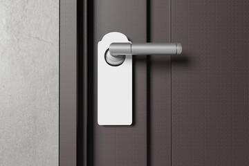 Blank door hanger for mockup - 3D illustration