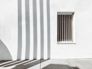 Concrete floor with white concrete wall; minimalist aesthetic photography with natural light