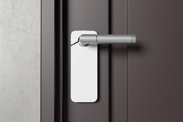 Blank door hanger for mockup - 3D illustration