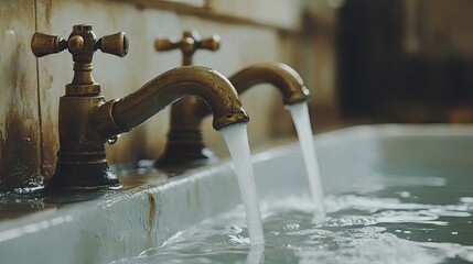 A clean faucet after using vinegar and tissue paper to remove yellow stains.