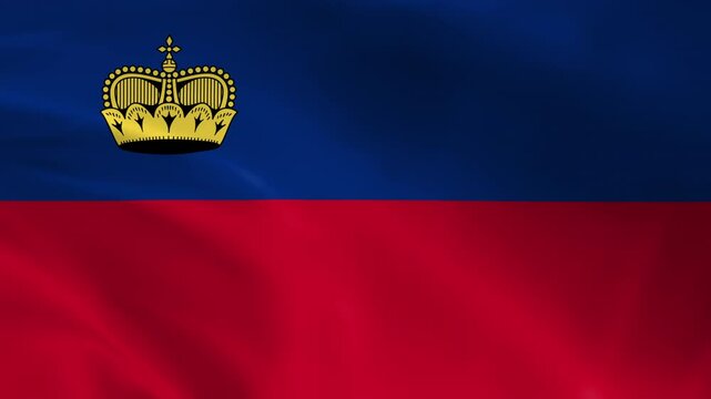 Liechtenstein flag waving animation, perfect looping, 4K video background, official colors, looping National Liechtenstein flag animation background 4k best choice and suit for your footage