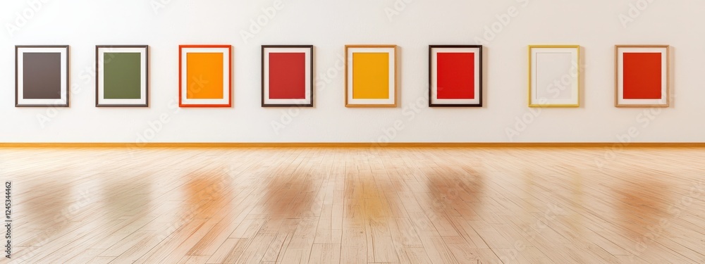 Poster artistic inspiration for creating a home gallery with blank frames.