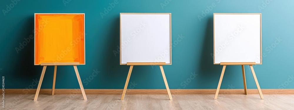 Poster artistic inspiration for creating a home gallery with blank frames.