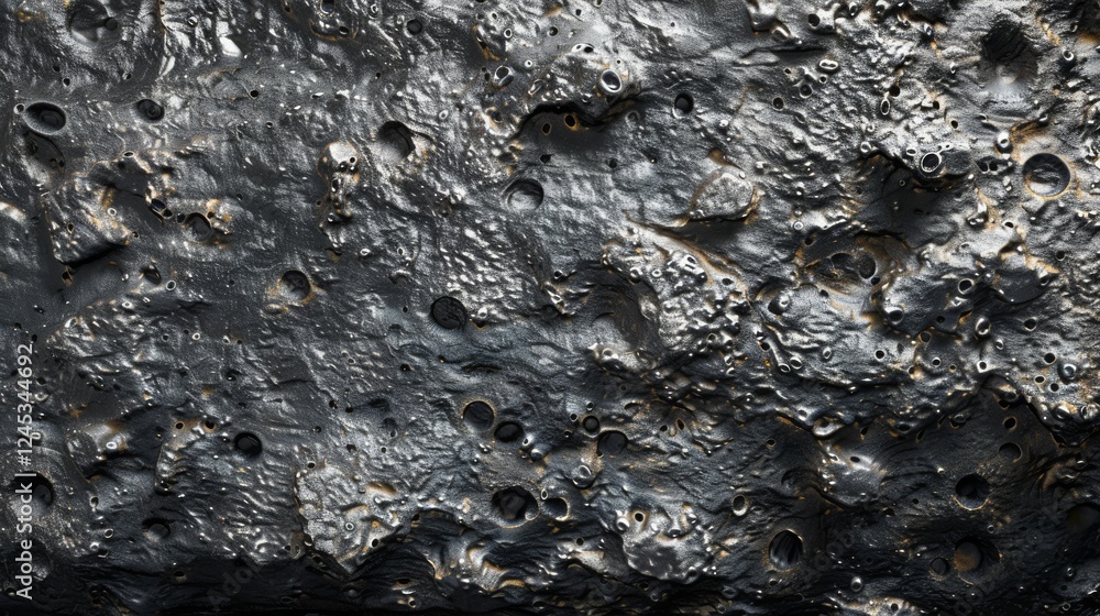 Aufkleber cosmic canvas: a detailed look at the intricate patterns and textures of a meteorite surface capture