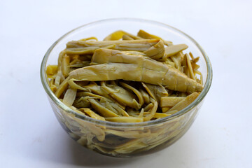 Bamboo shoot in tiliacora triandra juice