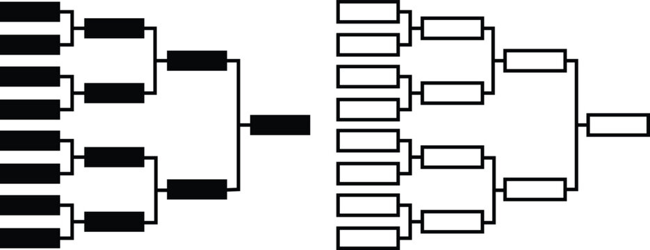 Tournament bracket set flat icon. vector sign for apps or web design. Soccer championship scheme icon. Symbol, logo of match schedule playoff tournament board chart isolated on transparent background
