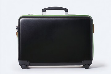 Black and Green Carry-on Suitcase with Wheels and Top Handle