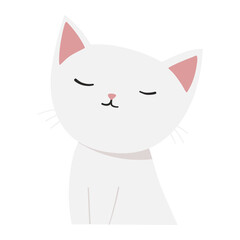 Beautiful white cat illustration