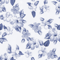  seamless watercolor flower pattern on background