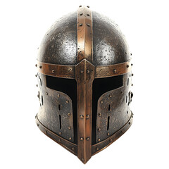 Magnificent Knight's Helmet Centered on Clean White Background