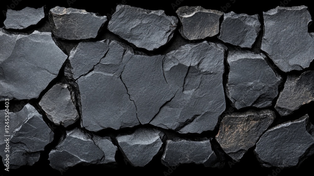 Poster stone wall texture: a close-up shot showcasing the rugged texture and unique patterns of a meticulou