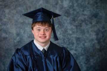 Graduation Portrait of Young Person in Cap and Gown