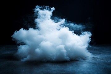 White clouds of smoke on a black background.