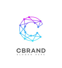 Modern Tech Letter C Brand Logo Design Concept